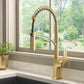 Ruvati RVF1236 Seneca Single-Handle Spring Pull-Down Kitchen Faucet with Pre-Rinse Sprayer