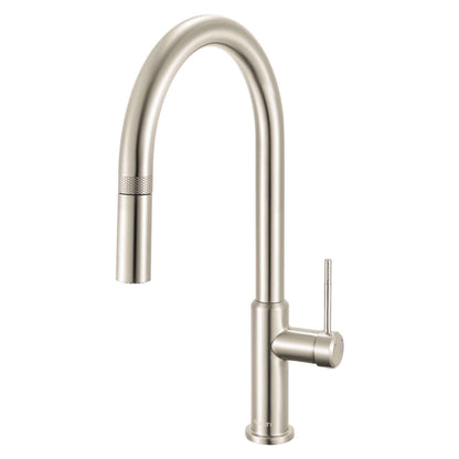 Ruvati RVF1237 Vestia Single-Handle Pull-Down Kitchen Faucet with Knurl Detail in Stainless Steel finish
