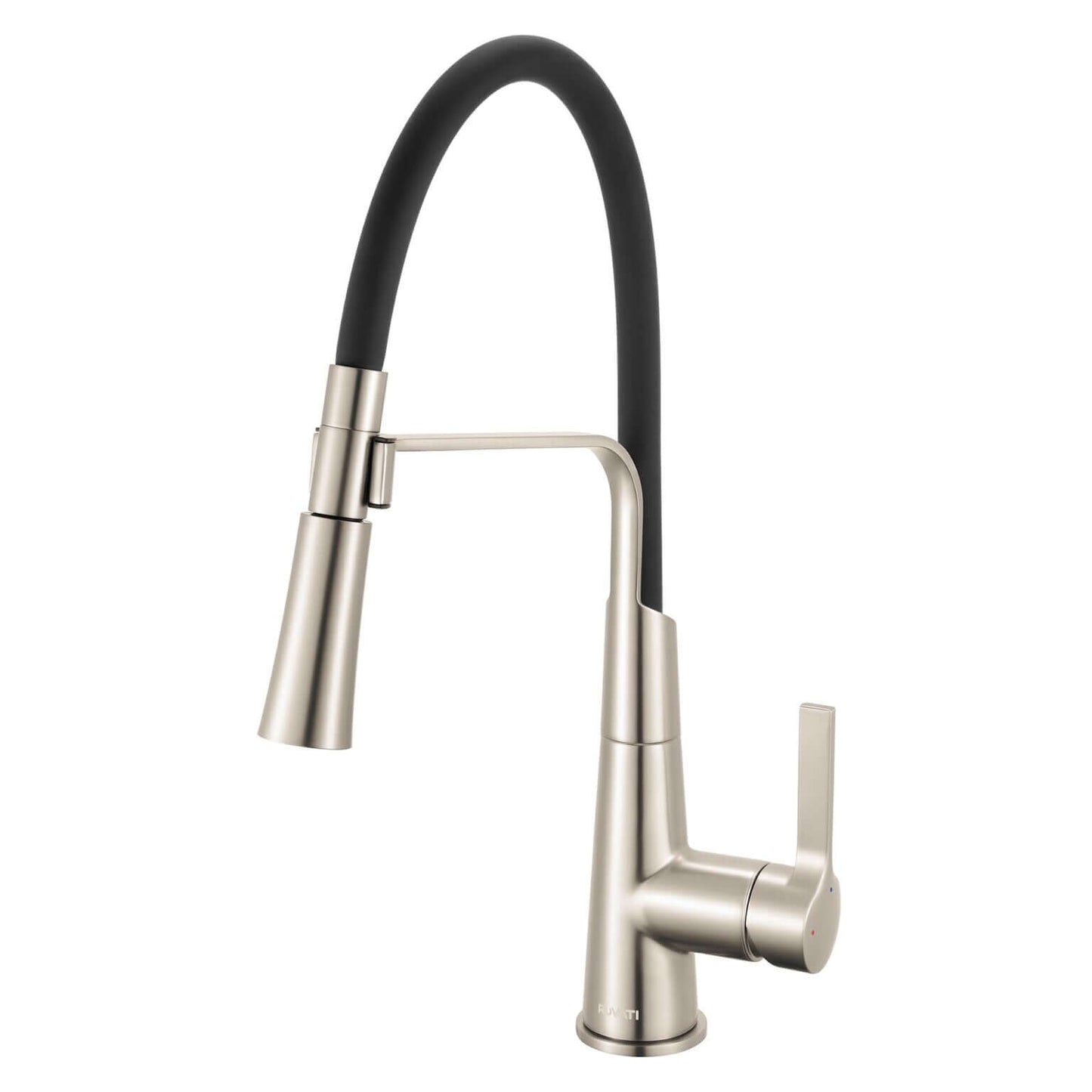 Ruvati RVF1242 Carina Single-Handle Flexible Hose Kitchen Faucet in Stainless and Black