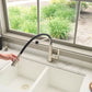 Ruvati RVF1242 Carina Single-Handle Flexible Hose Kitchen Faucet in Stainless and Black