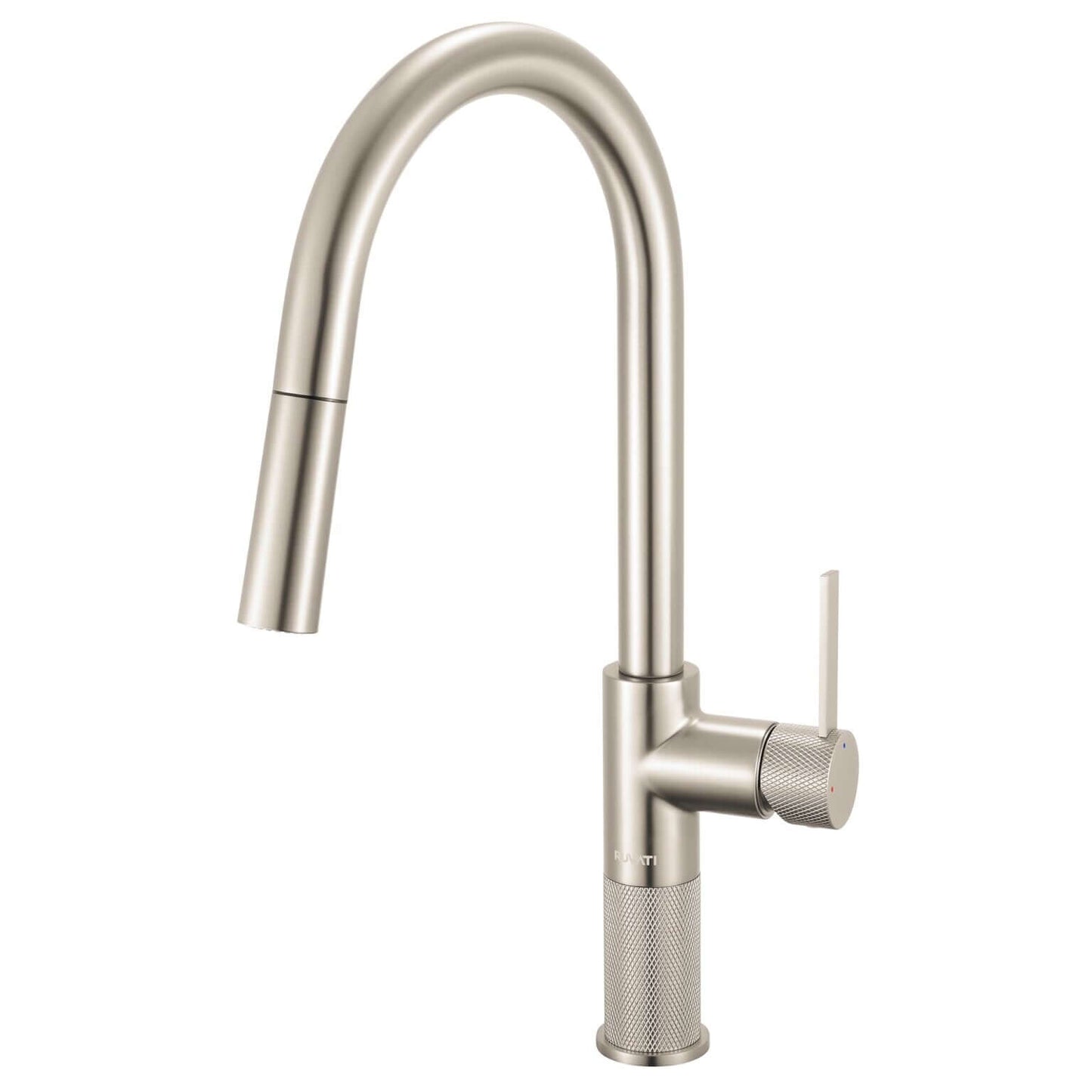 Ruvati RVF1248 Isola Single-Handle Pull-Out Kitchen Faucet with Knurl Detail in Stainless Steel