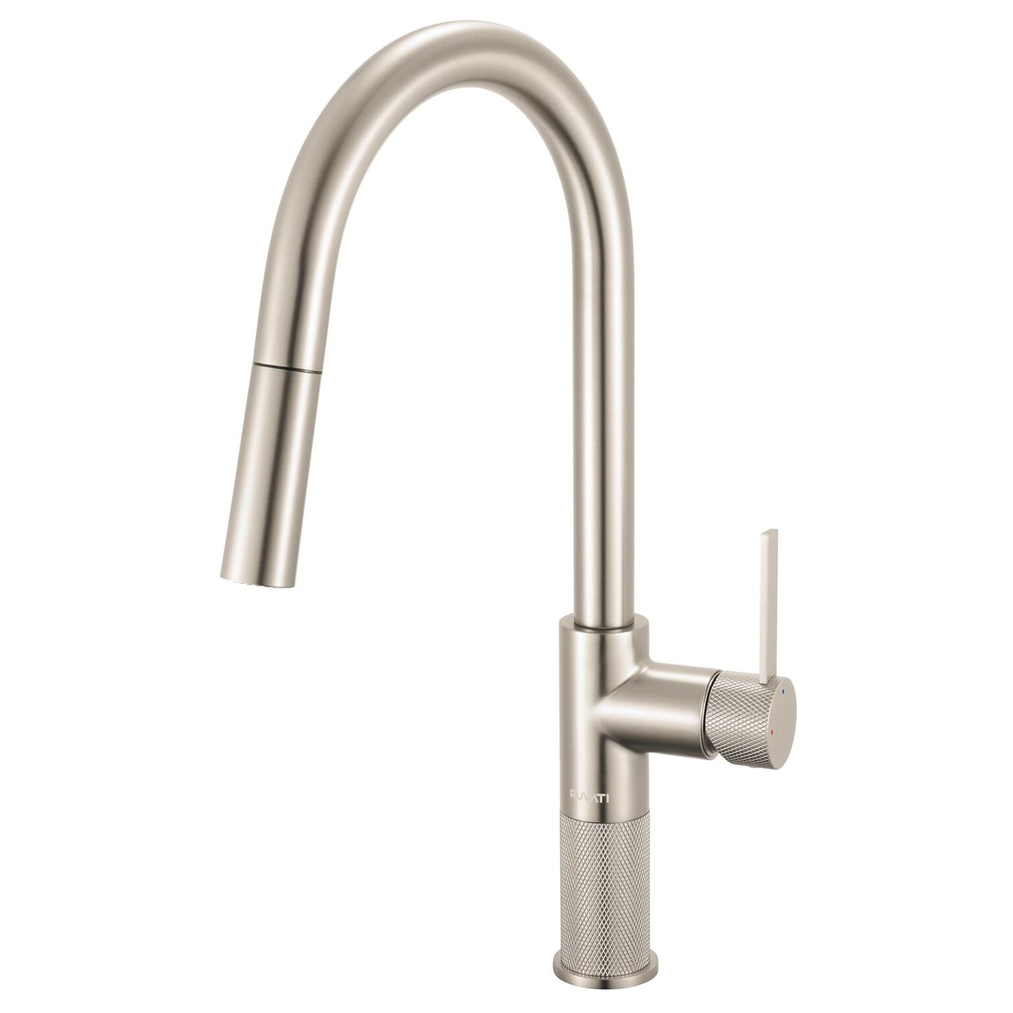 Ruvati RVF1248 Isola Single-Handle Pull-Out Kitchen Faucet with Knurl Detail