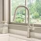 Ruvati RVF1248 Isola Single-Handle Pull-Out Kitchen Faucet with Knurl Detail
