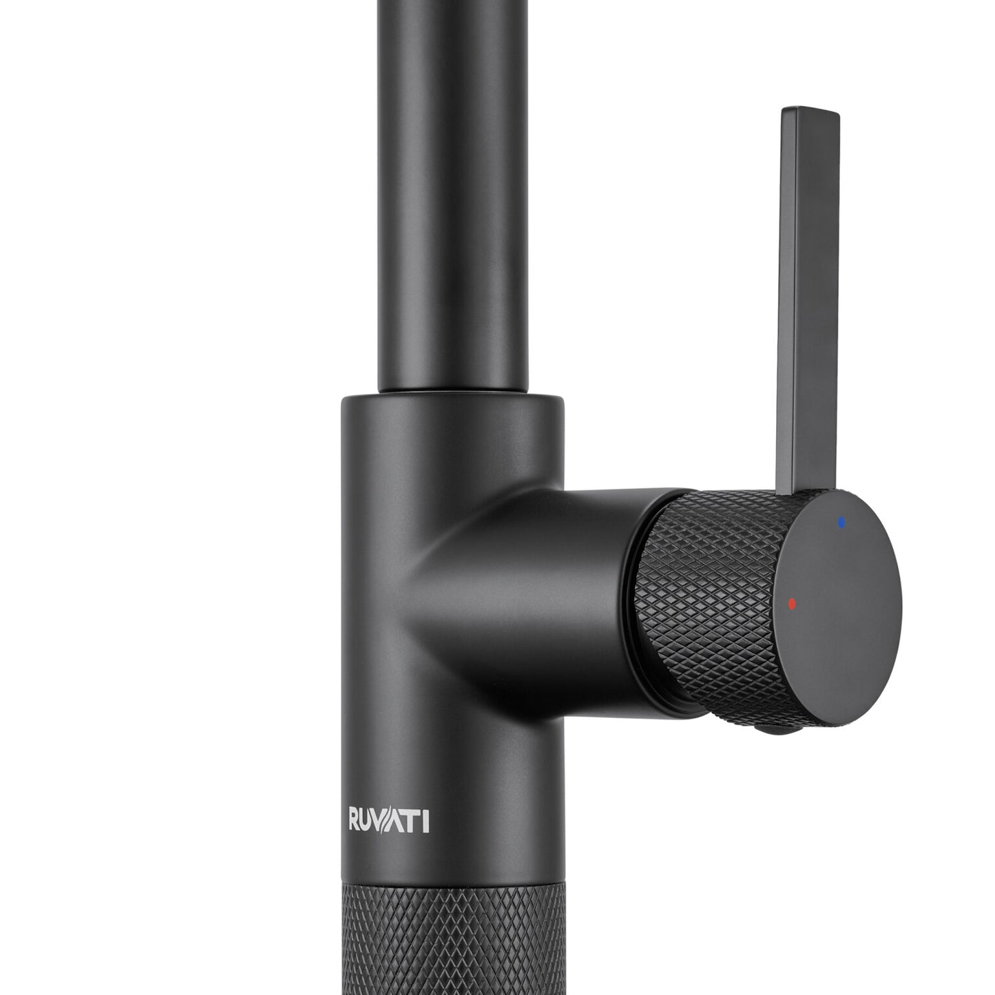 Ruvati RVF1248 Isola Single-Handle Pull-Out Kitchen Faucet with Knurl Detail