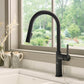 Ruvati RVF1248 Isola Single-Handle Pull-Out Kitchen Faucet with Knurl Detail