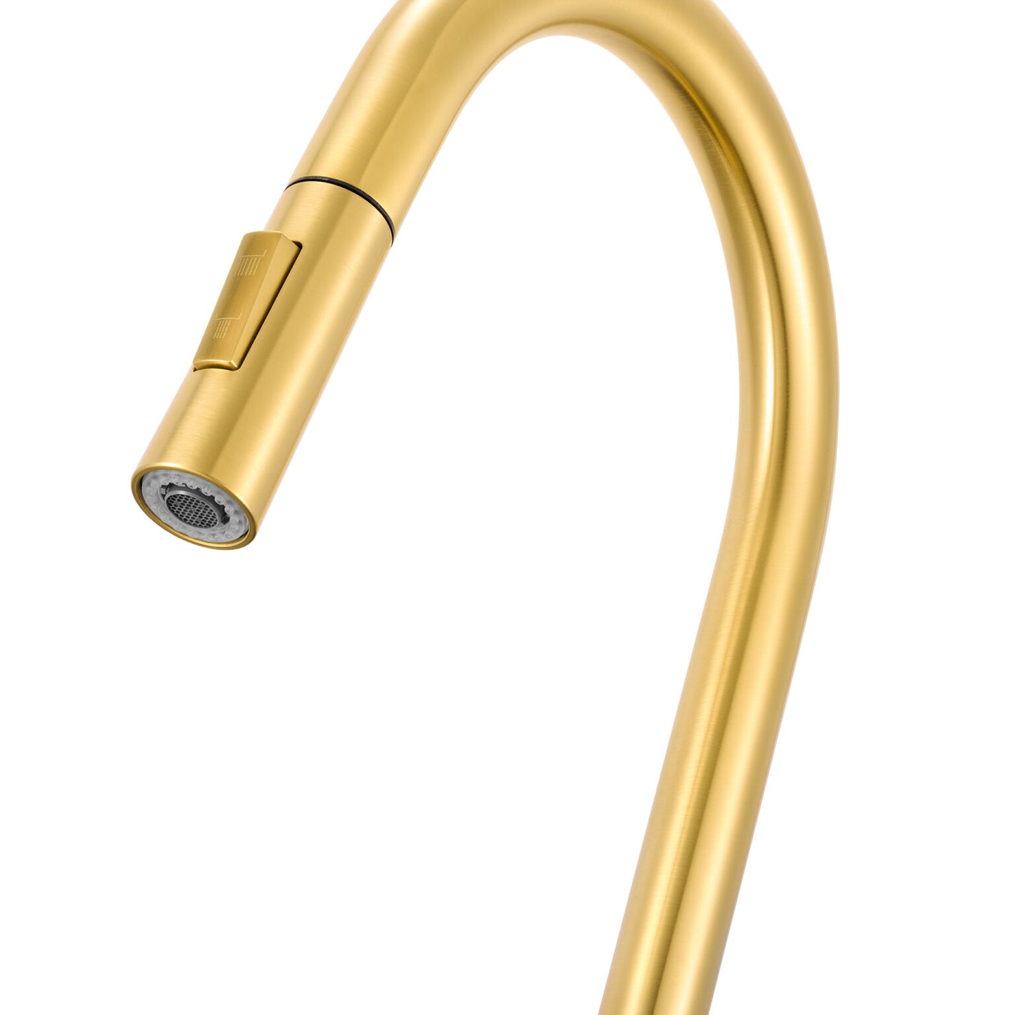 Ruvati RVF1248 Isola Single-Handle Pull-Out Kitchen Faucet with Knurl Detail