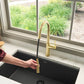 Ruvati RVF1248 Isola Single-Handle Pull-Out Kitchen Faucet with Knurl Detail