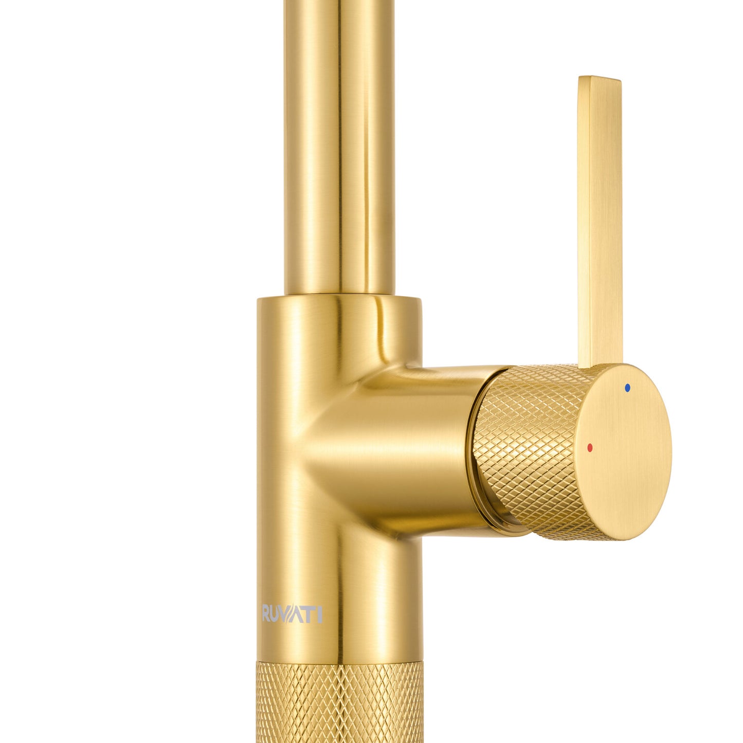 Ruvati RVF1248 Isola Single-Handle Pull-Out Kitchen Faucet with Knurl Detail