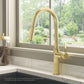Ruvati RVF1248 Isola Single-Handle Pull-Out Kitchen Faucet with Knurl Detail