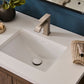 Ruvati RVF5132 Decora Single-Handle Square Bathroom Faucet in Brushed Nickel installed on a modern vanity.