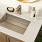 Ruvati RVF5132 Decora Single-Handle Square Bathroom Faucet in Brushed Nickel above a stylish sink.