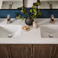 Ruvati RVF5132 Decora Single-Handle Square Bathroom Faucet in Brushed Nickel showcased in a modern bathroom setup.