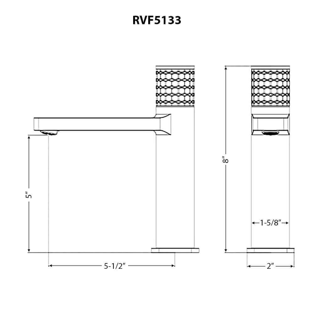 Ruvati RVF5133 Emilio Single-Handle Bathroom Faucet with Diamond Pattern Handle