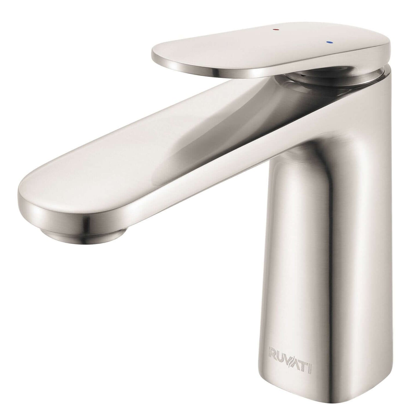 Ruvati RVF5135 Este Single-Handle Bathroom Faucet in Brushed Nickel or Matte Black, stylish modern design.