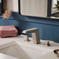 Ruvati RVF5231 Tropea Two-Handle Widespread Bathroom Faucet in Brushed Nickel with modern bathroom sink setup.