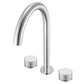 Ruvati RVF5232 Athena Two-Handle Widespread Bathroom Faucet with Stone Detail shown in brushed nickel finish.