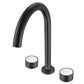 Ruvati RVF5232 Athena Two-Handle Widespread Bathroom Faucet with Stone Detail in Matte Black finish