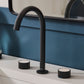 Ruvati RVF5232 Athena Two-Handle Widespread Bathroom Faucet with Stone Detail in Matte Black finish.