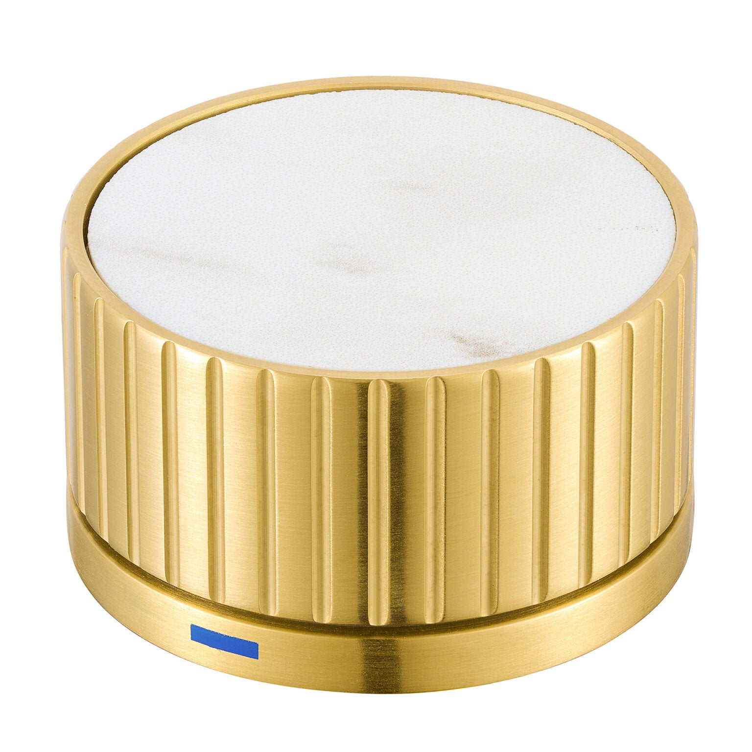 Ruvati RVF5232 Athena Two-Handle Widespread Bathroom Faucet with Stone Detail fluted knob in brushed gold finish