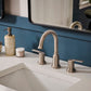 Ruvati RVF5233 Arti Two-Handle Widespread Bathroom Faucet in Brushed Nickel installed on a modern bathroom sink.