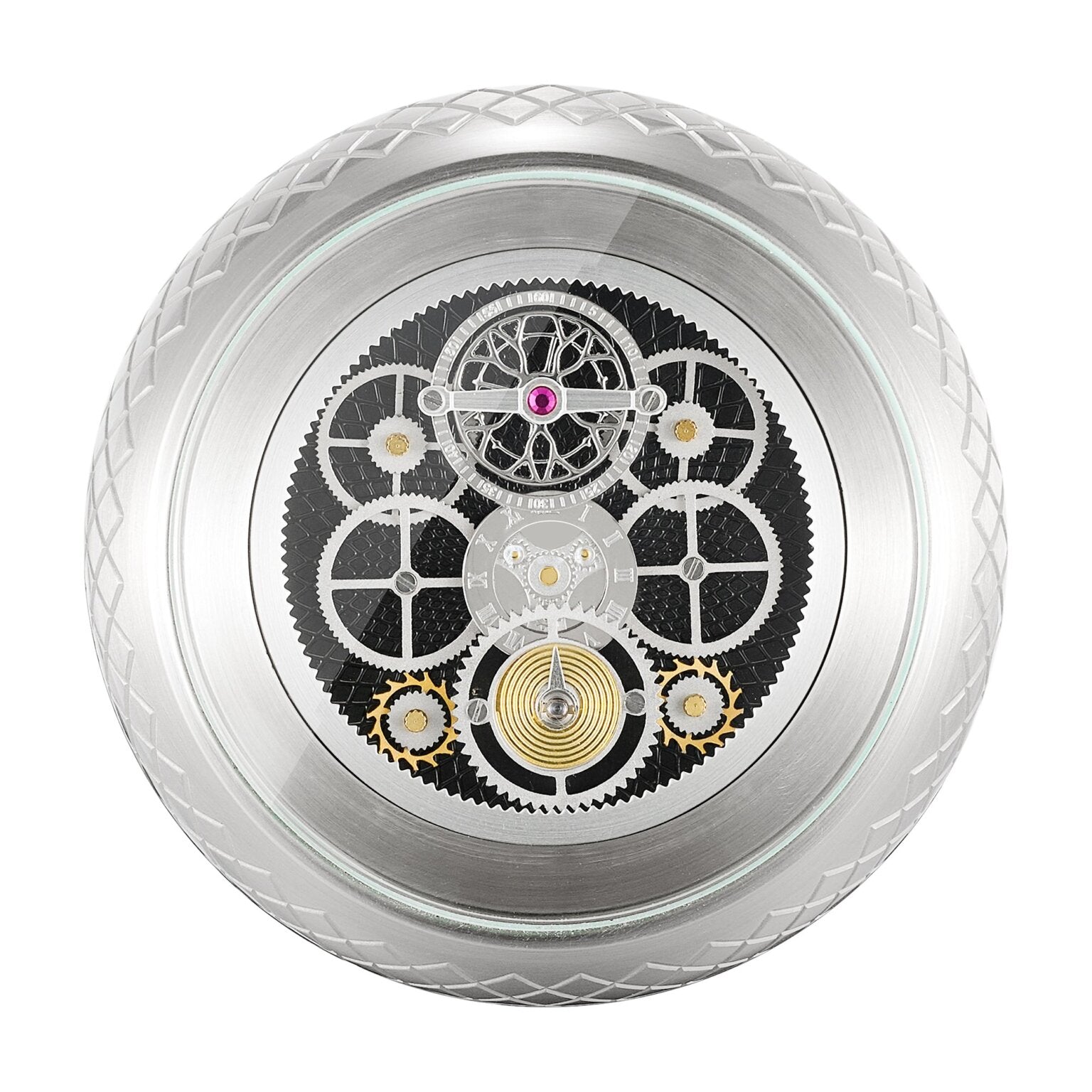 Ruvati Chrono Two-Handle Watch Face Widespread Bathroom Faucet - RVF5234 watch face handle design close-up