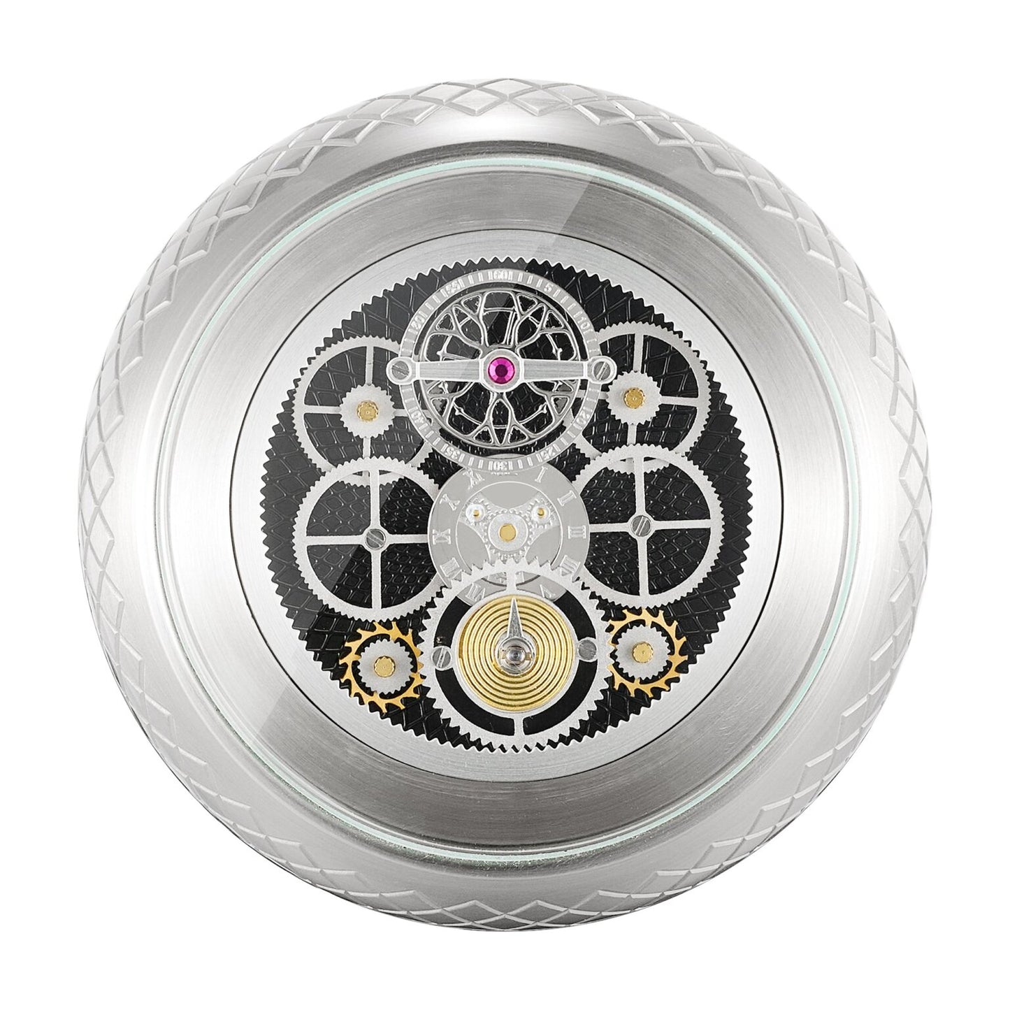 Ruvati Chrono Two-Handle Watch Face Widespread Bathroom Faucet - RVF5234 watch face handle design close-up