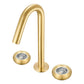 Ruvati Chrono Two-Handle Watch Face Widespread Bathroom Faucet - RVF5234 in brushed gold finish with watch face handles.