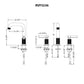 Ruvati RVF5236 Barolo Two-Handle Widespread Bathroom Faucet technical dimensions diagram