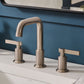 Ruvati RVF5236 Barolo Two-Handle Widespread Bathroom Faucet with knurled handles and angular spout.