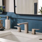 Ruvati RVF5237 Lanai Two-Handle Widespread Bathroom Faucet in Brushed Nickel displayed on a modern bathroom sink.