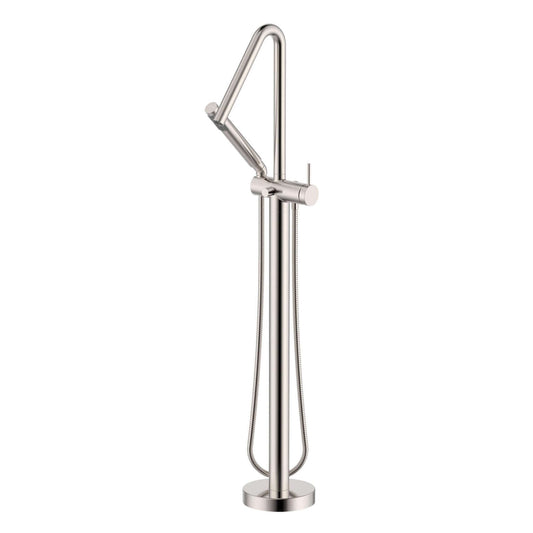 Ruvati RVF5334 Livia Single-Handle Floor-Mounted Freestanding Tub Filler with Hand Shower in Brushed Nickel
