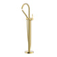Ruvati RVF5338 Lucia Single-Handle Floor-Mounted Freestanding Tub Filler with Hand Shower in Brushed Gold finish
