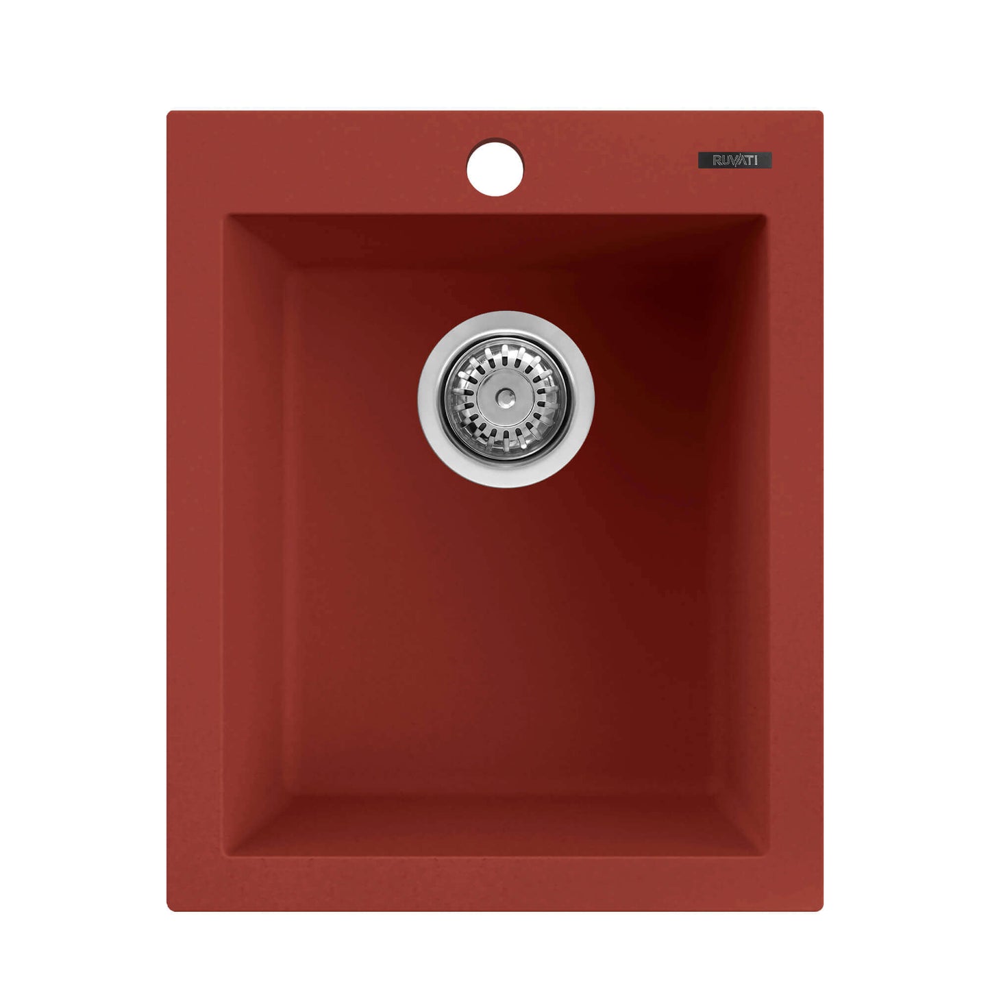 Ruvati epiGranite RVG1016 16" Topmount Single Bowl Wet Bar and Prep Sink in Berry Red finish.