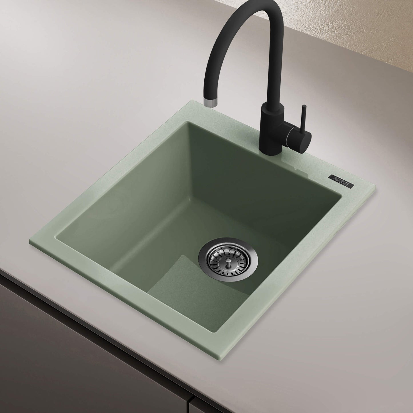 Ruvati epiGranite RVG1016 16" Topmount Single Bowl Wet Bar and Prep Sink