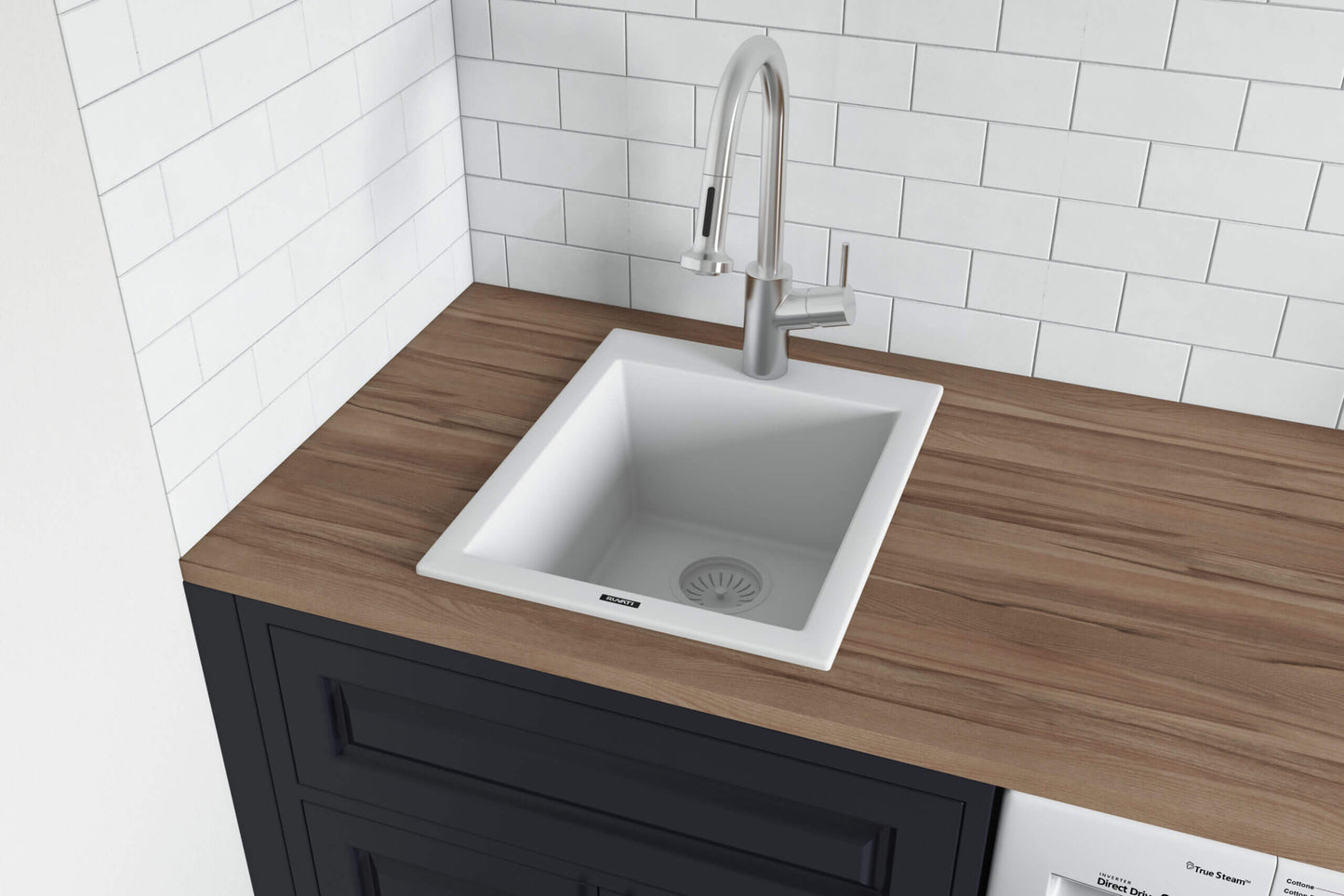 Ruvati epiGranite RVG1016 16" Topmount Single Bowl Wet Bar and Prep Sink