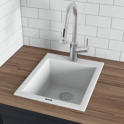 Ruvati epiGranite RVG1016 16" Topmount Single Bowl Wet Bar and Prep Sink