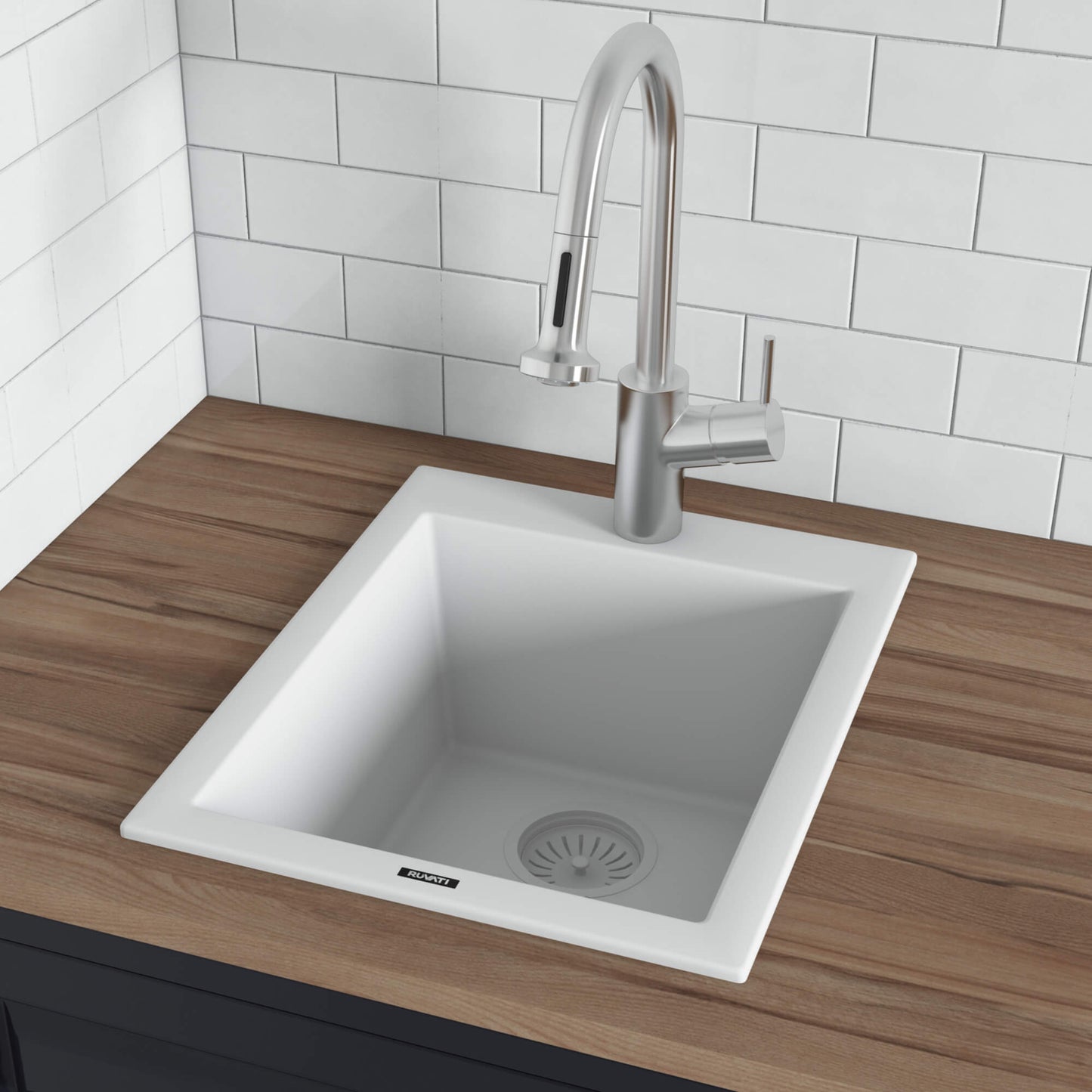 Ruvati epiGranite RVG1016 16" Topmount Single Bowl Wet Bar and Prep Sink