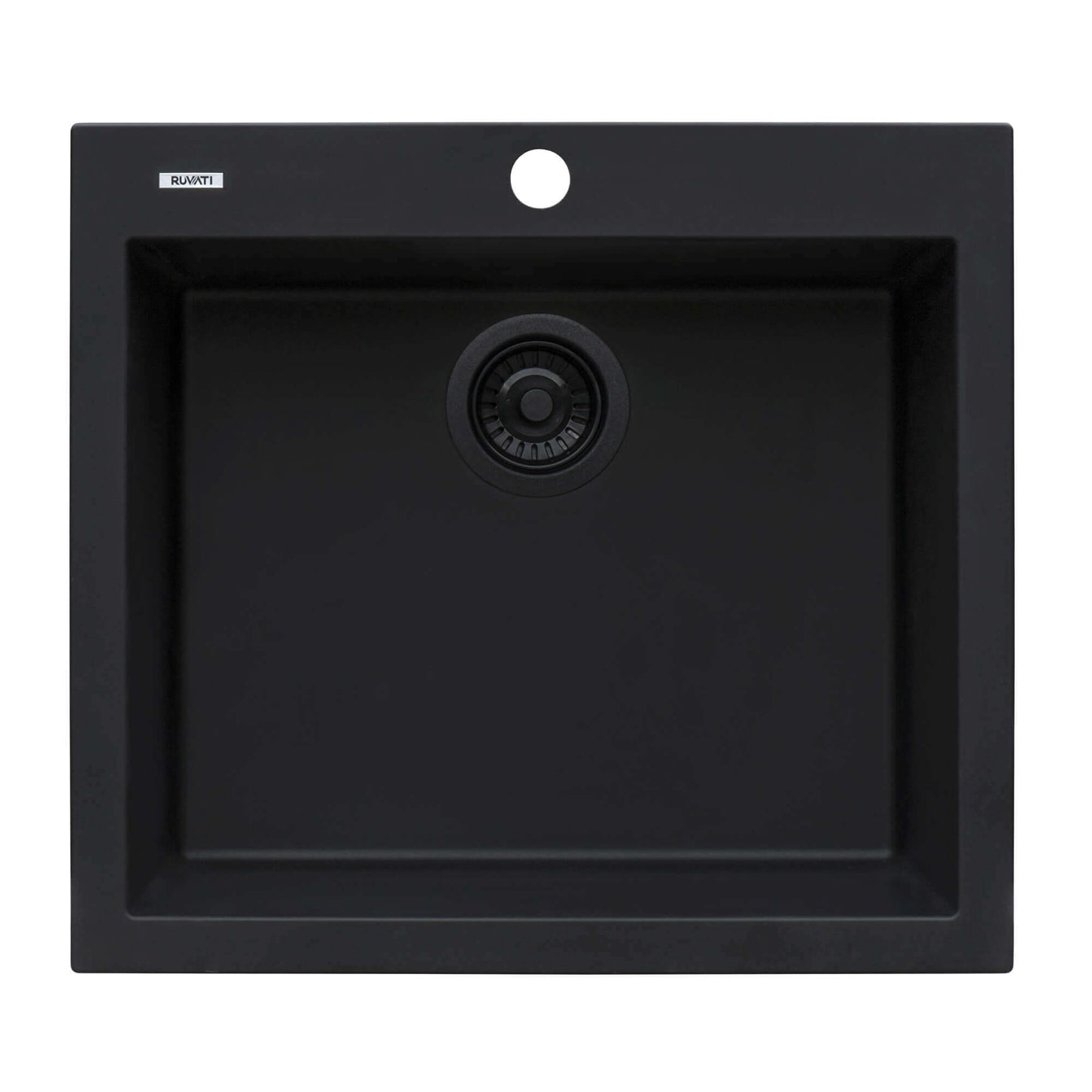 Ruvati epiGranite RVG1022 22" Topmount Single Bowl Wet Bar and Prep Sink in Midnight Black finish.