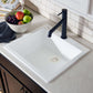 Ruvati epiGranite RVG1022 22" Topmount Single Bowl Wet Bar and Prep Sink in Arctic White with modern faucet.
