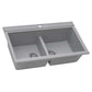 Ruvati 34" epiGranite Dual Bowl Workstation Kitchen Sink - Arctic White - RVG1350WH