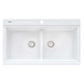 Ruvati 34" epiGranite Dual Bowl Workstation Kitchen Sink - Arctic White - RVG1350WH