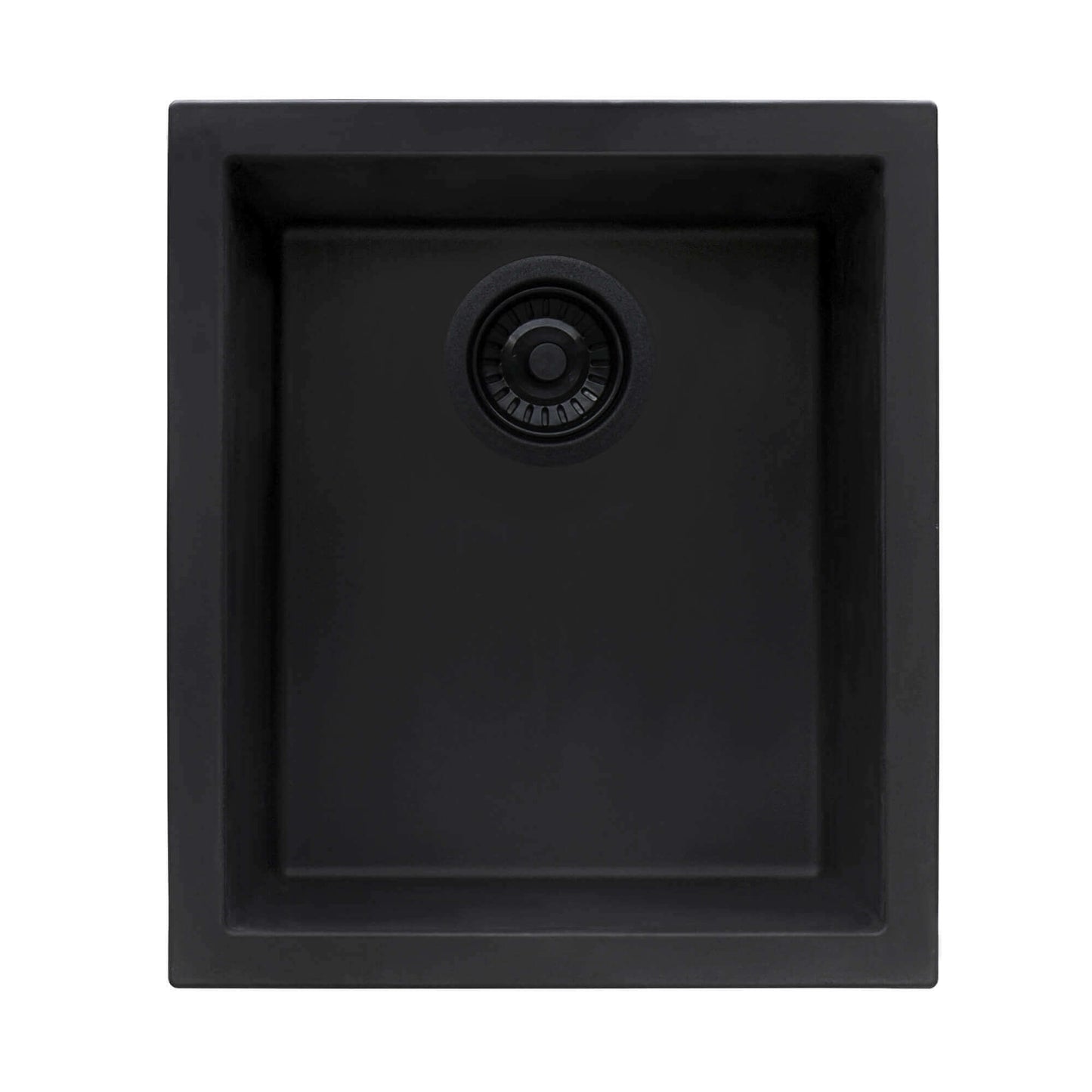 Ruvati epiGranite RVG2016 15" Undermount Single Bowl Wet Bar and Prep Sink in Black finish.