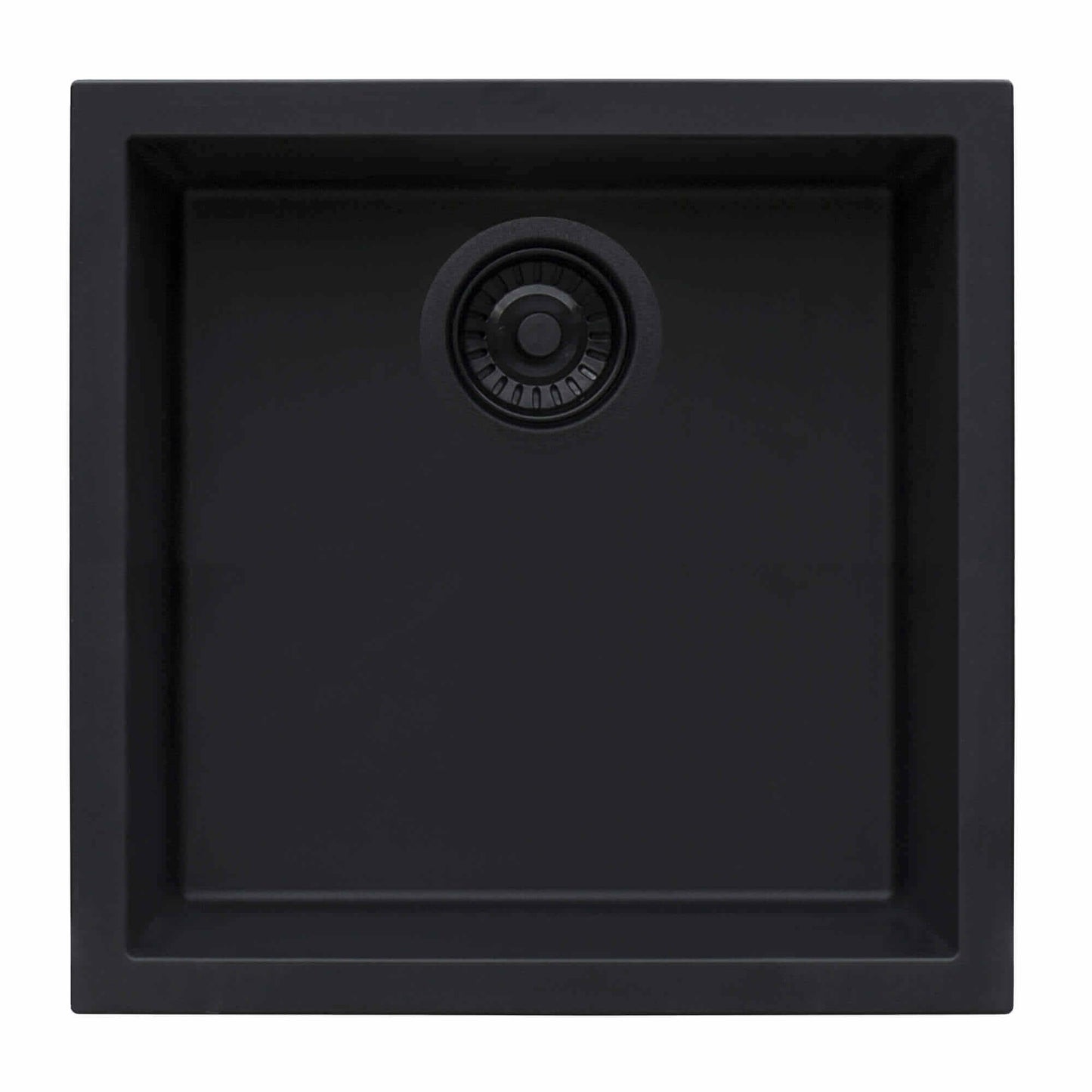 Ruvati RVG2018 17" Square Granite Composite Undermount Bar Prep Sink view from top with black finish