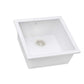 Ruvati RVG2018 17" Square Granite Composite Undermount Bar Prep Sink in white finish with drain.