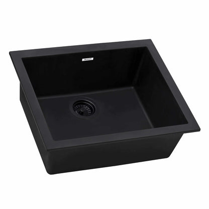 Ruvati RVG2022 21" Granite Composite Undermount Bar Prep Sink in sleek black design for compact spaces.