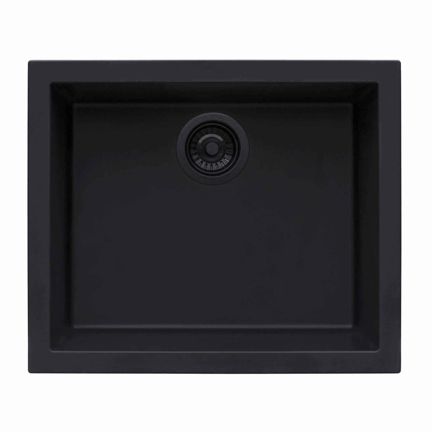 Ruvati RVG2022 21" Granite Composite Undermount Bar Prep Sink in sleek black finish, perfect for compact spaces.
