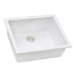 Ruvati RVG2022 21" Granite Composite Undermount Bar Prep Sink in white with drain.