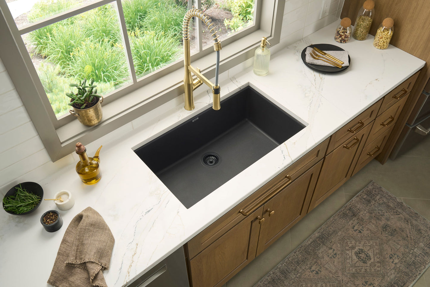 Ruvati RVG2030 30" Granite Composite Undermount Single Bowl Kitchen Sink