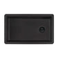 Ruvati 32-inch epiGranite undermount kitchen sink in Midnight Black, single bowl design, top-down view.