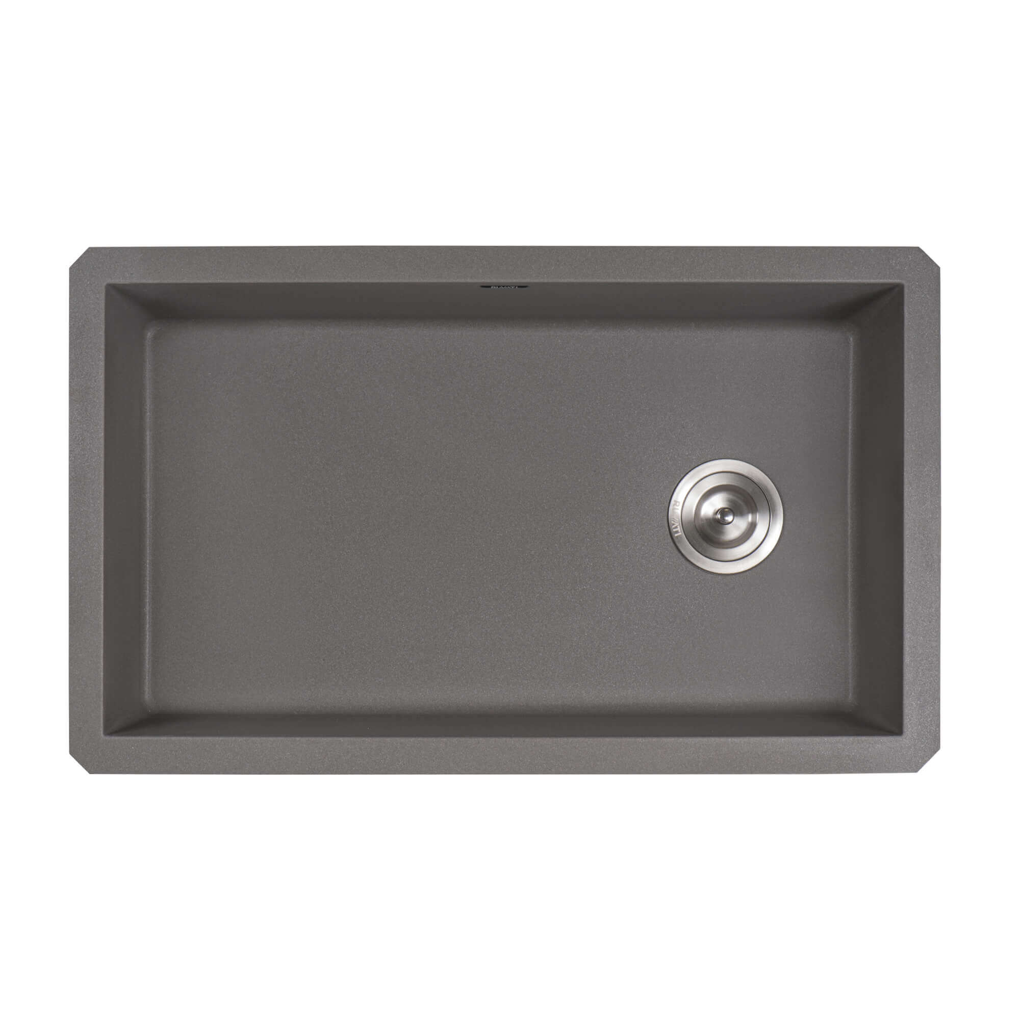 Top view of Ruvati 32" epiGranite Undermount Granite Composite Kitchen Sink in Urban Gray- RVG2033